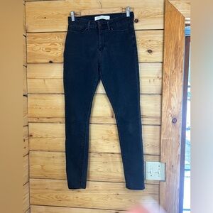 Levi Strauss Signature High Rise Straight Women's 8 Black Jeans Emo Rocker Goth